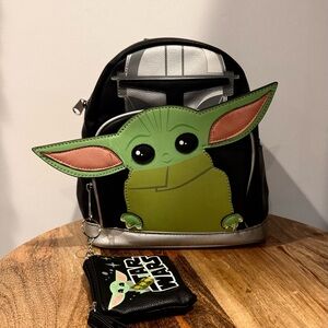 Disney Stars Wars Baby Yoda Mandalorian KIDS Mini Backpack Coin Purse 10x8x5"